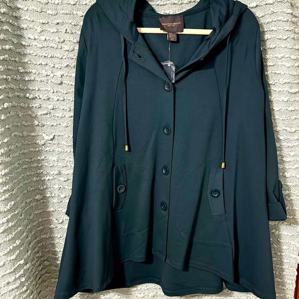 Christian Siriano- Dark green coat.